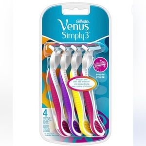 🌻3/$20 🆕 Gillette Venus Simply 3 Disposable Razors 4 Pack Women’s Razors